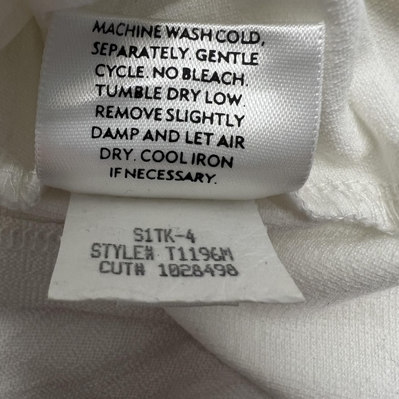 Eileen Fisher Shirt Womens Small White Scoop Neck Cap Sleeve Crepe Knit Made USA - Picture 8 of 11